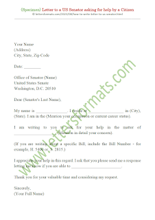 How to Write a Letter to a US Senator asking for help (Template)