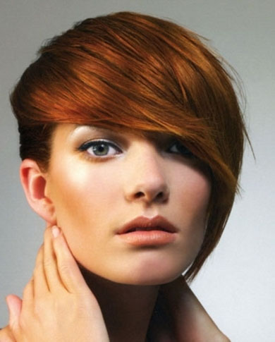 Long Bangs Red Hair Style 2014