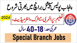 Punjab Police Special Branch Jobs 2024 - Application Form www.punjabpolice.gov.pk