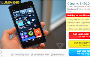 Microsoft Lumia 640 có giá 3.490.000 đồng tại Bạch Long Mobile