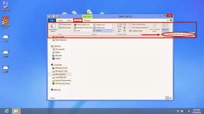 Learn how to disable show or don't show hidden files and folders in windows 8 step12