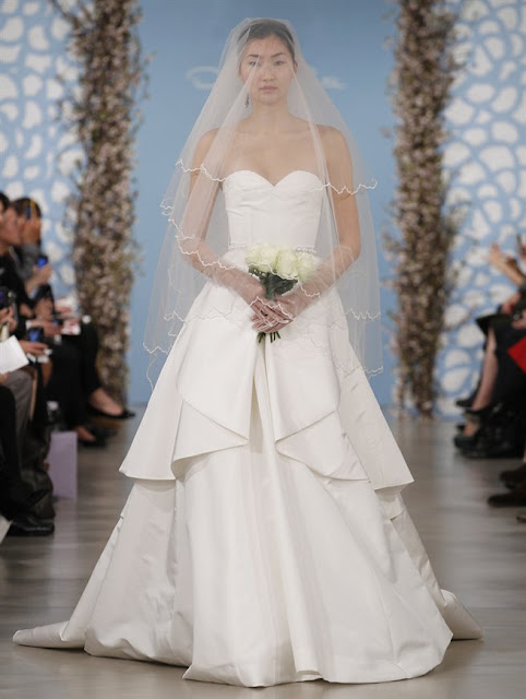 Oscar de la Renta Spring 2014 simple A-line princess Wedding Dresses