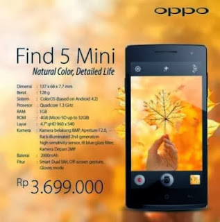 Harga Oppo Find 5 Mini