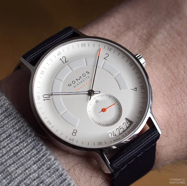 Wristshot of the Nomos Glashütte Autobahn Ref. 1301