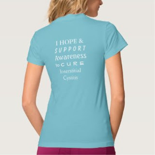 Turquoise Interstitial Cystitis (IC) Awareness Ribbon Angel Custom Art Shirt (Back)