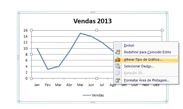 Excel - Alterar tipo de gráfico