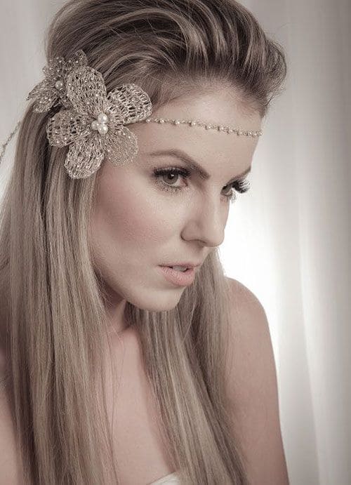 Diadema estilo Gatsby para el pelo con flor