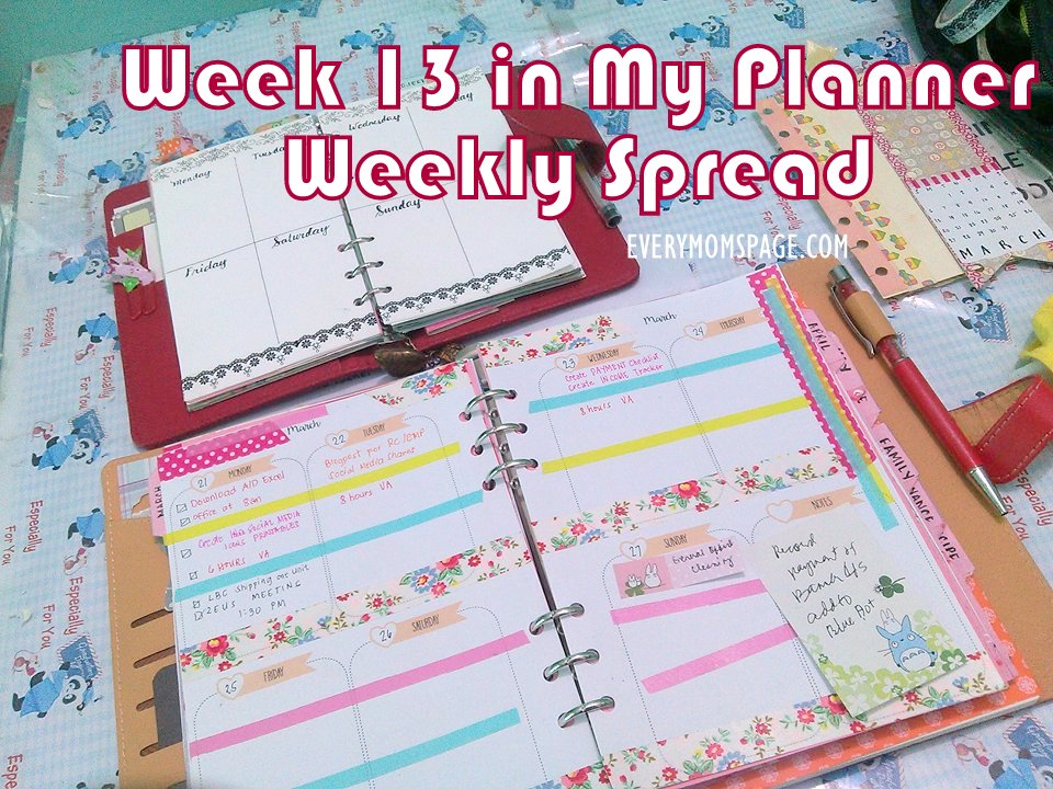 Plan With Me, Week 13 Planner Weekly Spread