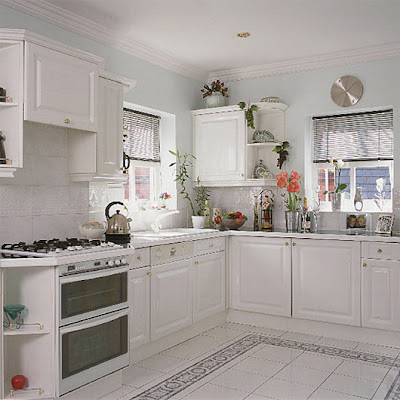 White Backsplash on Labels  Classic Black And White   Classic Black And White Kitchen