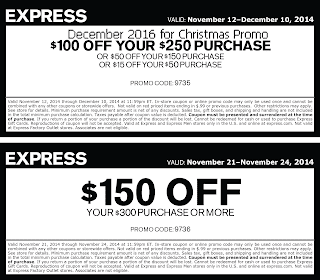 Express coupons for december 2016