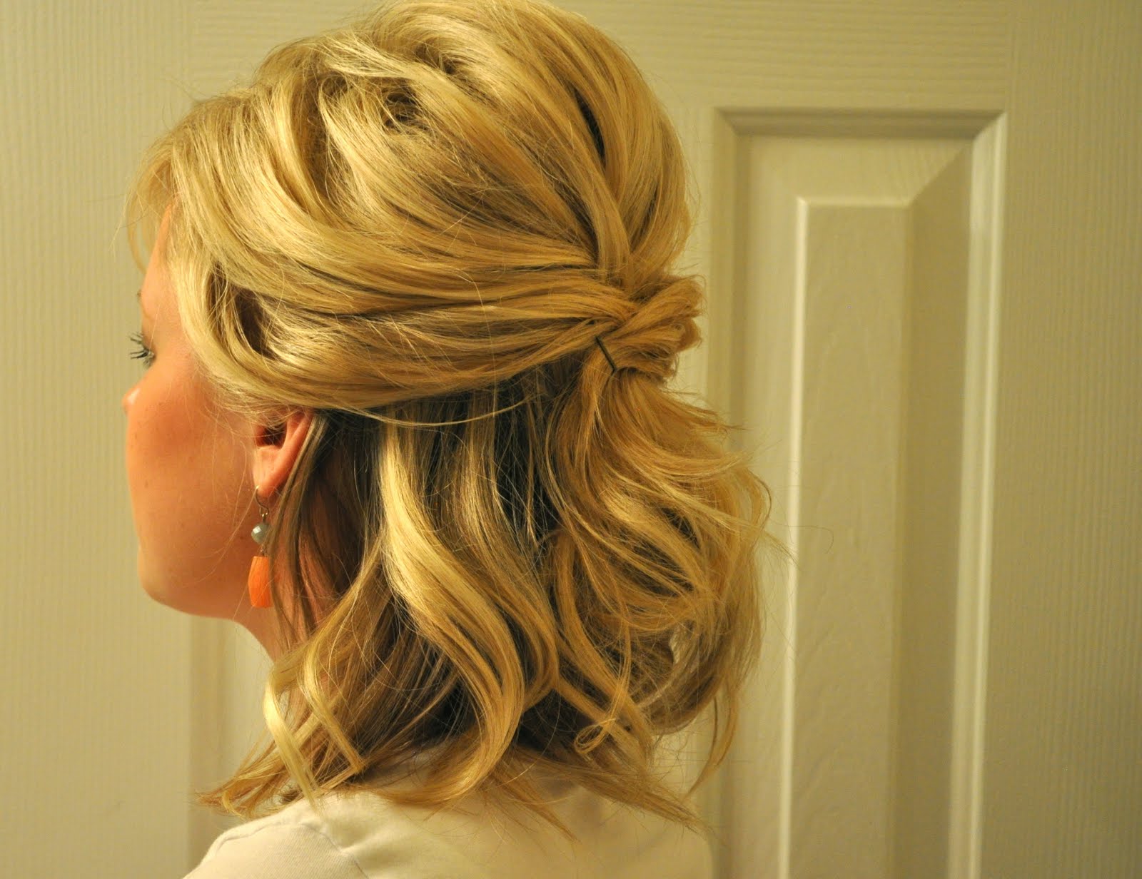 half updo hairstyles for short length hair