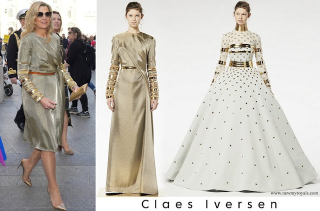 CASA REAL HOLANDESA - Página 83 Queen-Maxima-wore-Claes-Iversen-Embellised-Draped-Midi-Dress-by-Claes-Iversen-Couture-SS19