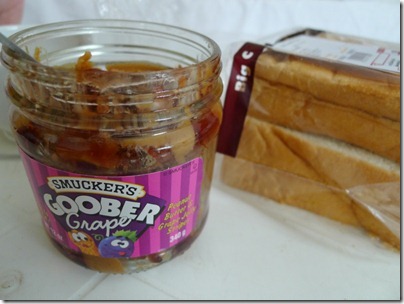 smucker's goober grape with thick bread