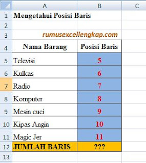 contoh data rumus ROWS