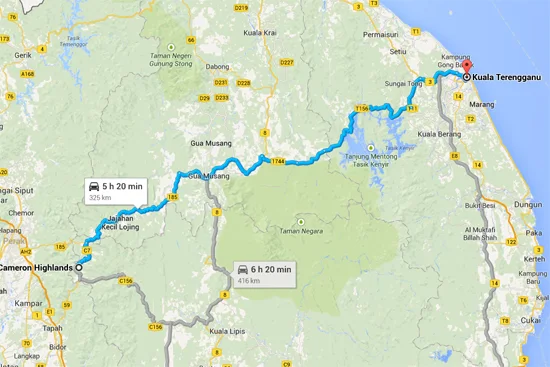 Jalan Pintas Gua Musang ke Kuala Terengganu