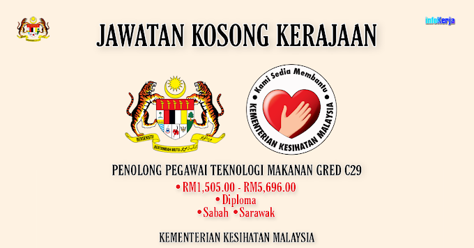  Jawatan Kosong KEMENTERIAN KESIHATAN MALAYSIA SABAH & SARAWAK