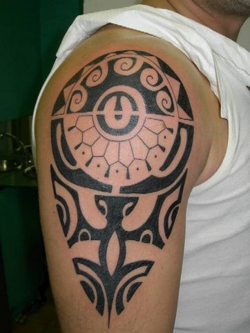 Right arm black tribal tattoos