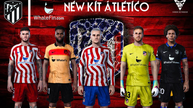 Atlético Madrid 22-23 Kits For eFootball PES 2021