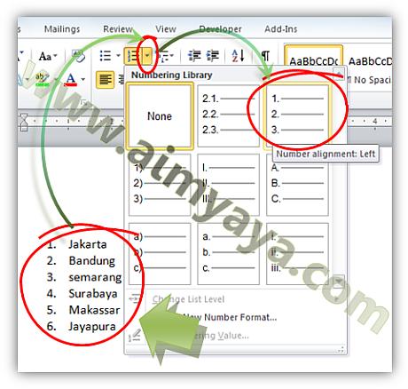  Pembuatan nomor secara otomatis sangat berkhasiat untuk menghemat waktu pengetikan Cara Membuat Penomoran Otomatis di Word 