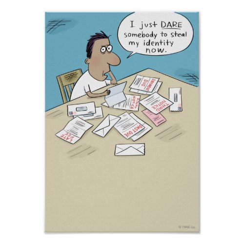 Identity Theft | Funny Cartoon Poster