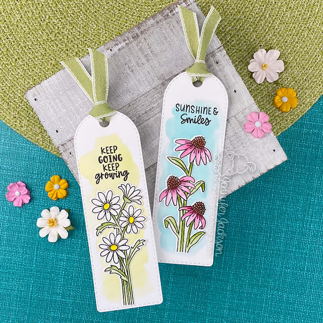 Bookmarks by Jennifer Jackson | Floral Delights Stamp Set and Bookmark II Die Set by Newton's Nook Designs #newtonsnook