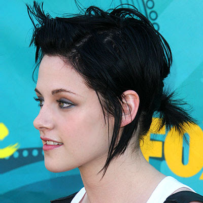 kristen stewart long black hair