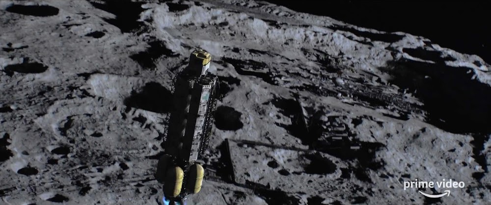 Cargo lander landing on The Moon in season 5 trailer of The Expanse