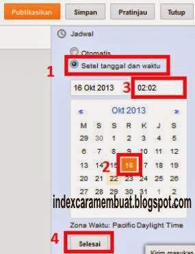 mengatur tanggal dan waktu penerbitan artikel