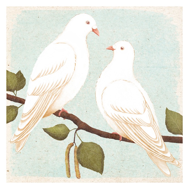 two white doves by Khersonets Maria