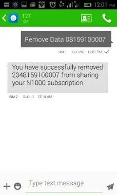 how to unshare data on glo