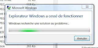 Explorateur Windows a cessé de fonctionner