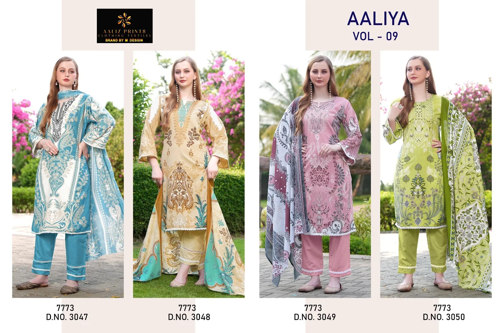 Aaliya Vol 9 Aaliz Prints Cotton With Work Karachi Salwar Suits