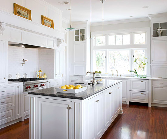 White Distressed Kitchen Cabinets