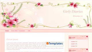 Girly Diaries Blogger Template