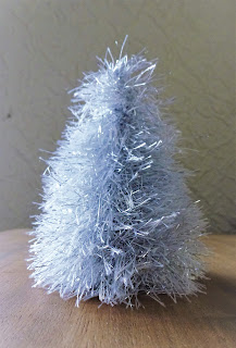 silver knitted tinsel tree decoration