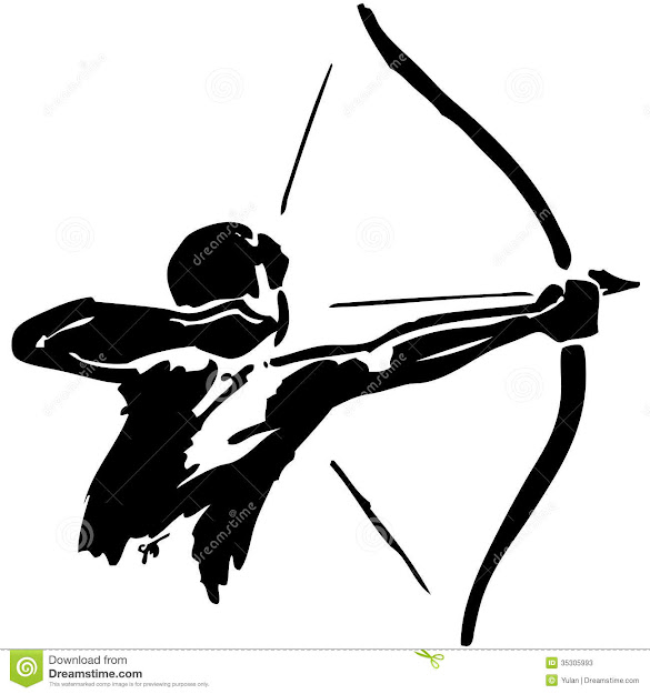 Man Practices Archery Stock Photos
