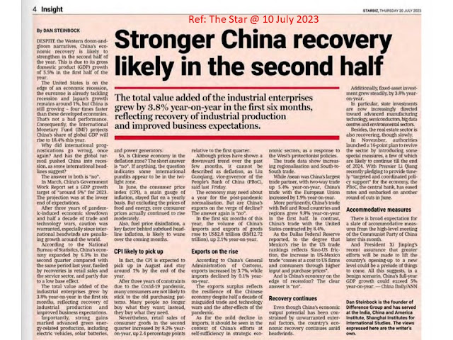 Stronger China recovery likely in the second half