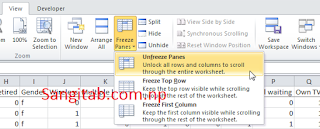 Freeze Pane in Excel