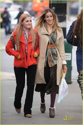 Sarah Jessica Parker and Abigail Bresline were laughing.