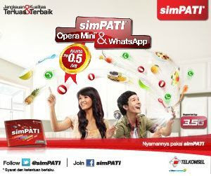 simPATI Opera Mini dan WhatsApp