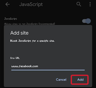 Block JavaScript for a Specific Site