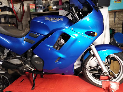 the bike with the fairings on