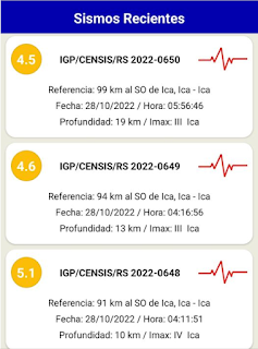 ESTA MADRUGADA SE PRODUJO TRES SISMOS DE GRAN INTENSIDAD EN ICA.