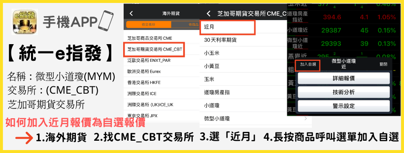 [微型期貨]如何加入自選( 統一e指發/手機APP )