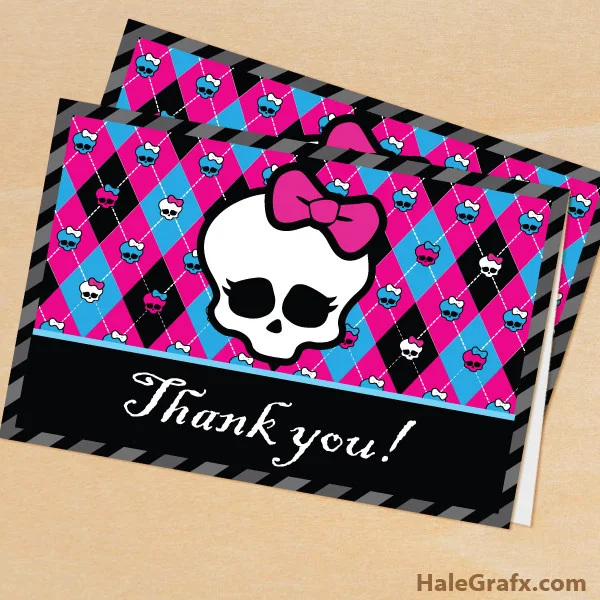 Monster High Free Printable Invitations, Labels or Cards.