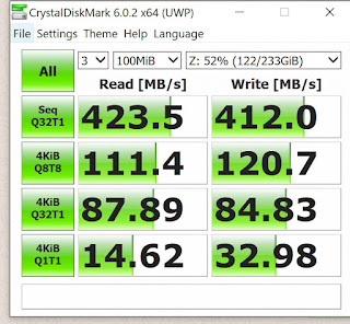 hasil test speed SSD External + OTG 3.0 Type C