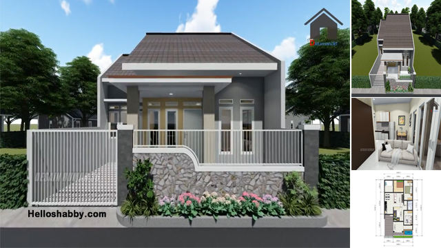 Desain Rumah  Modern Terbaru 8  x 12  M dengan 3 Kamar Tidur 