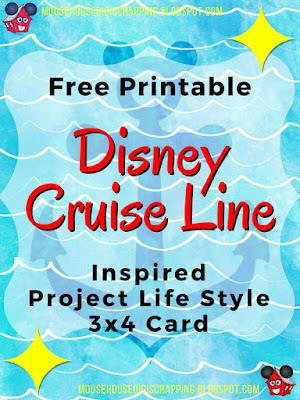 "Mickey Anchor - Waves" Disney Cruise inspired Project Life style 3x4 Card Pin Image for Pinterest