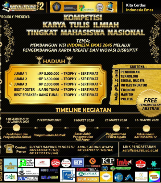 Lomba Karya Tulis Ilmiah Nasional 2020 di UB