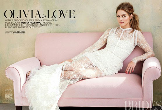 vestido de noiva Elie Saad com Oliva Palermo em Brides Magazine